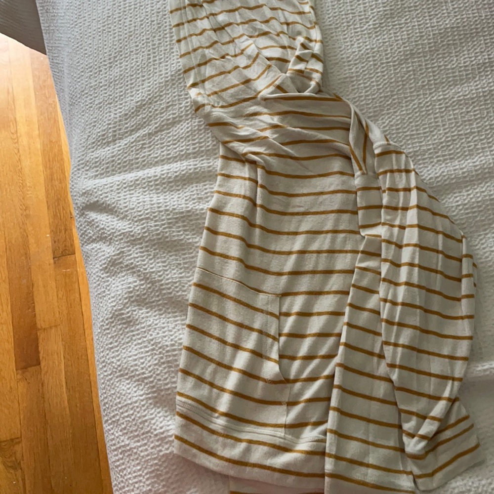 Mustard Yellow and White stripped sweatshirt